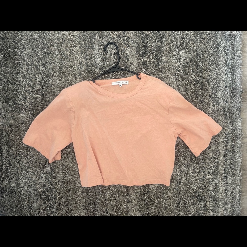endless rose coral shoulder pad tshirt